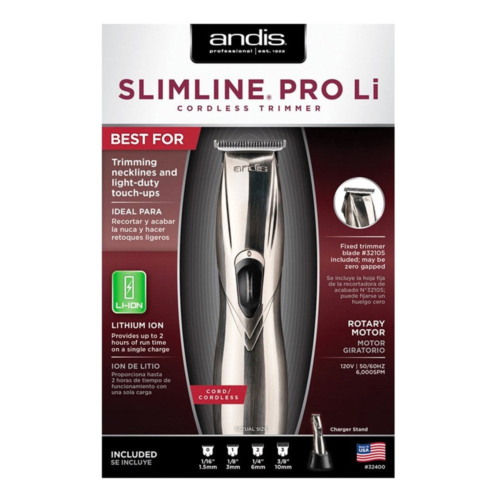 ANDIS Slimline Pro Li Cordless Trimmer [CUL Certified] - Chrome