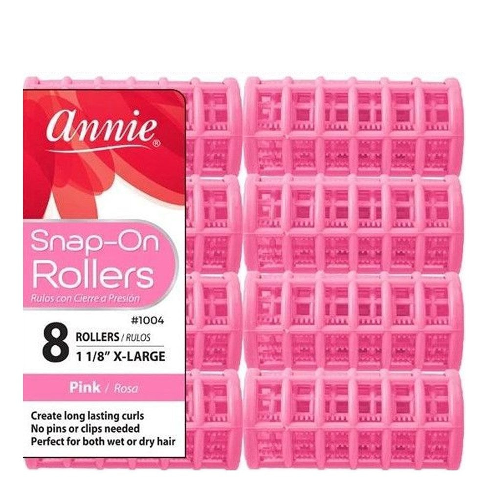 ANNIE Snap-On Rollers - Pink / X-Large (1 1/8" Diameter)