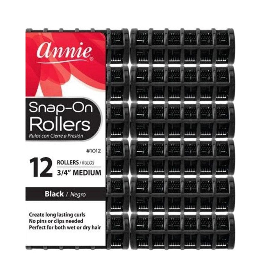 ANNIE Snap-On Rollers - Black / Medium (3/4" Diameter)