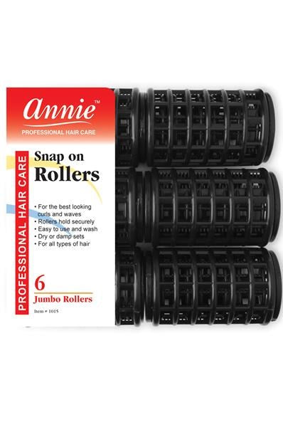 ANNIE Snap-On Rollers - Black / Jumbo (1 1/2" Diameter)