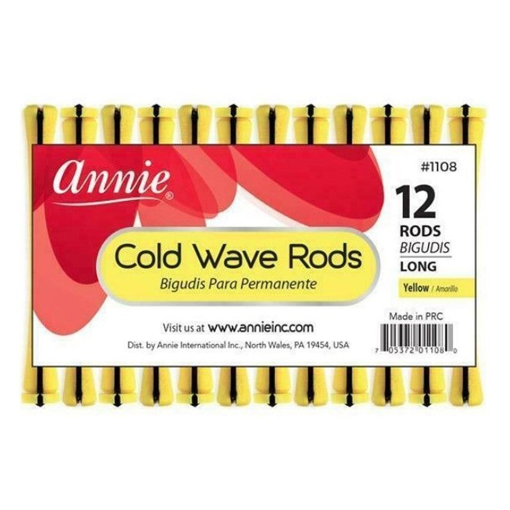 ANNIE Cold Wave Rods - Yellow / Long (2/5" diameter) 12ct