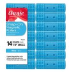 ANNIE Snap-On Magnetic Rollers - Blue / Small (1/2" Diameter) 14ct