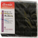 ANNIE Snap-On Magnetic Rollers - Black / X-Jumbo (1 3/4" Diameter) 6ct