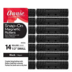 ANNIE Snap-On Magnetic Rollers - Black / Small (1/2" Diameter) 14ct