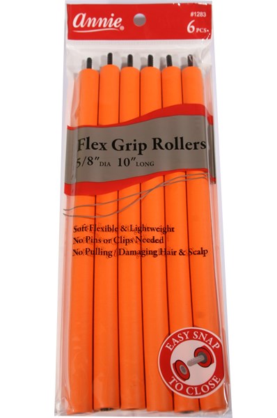 ANNIE Flex Grip Rollers (10inch Long) - 5/8" Diameter 6ct (Orange)