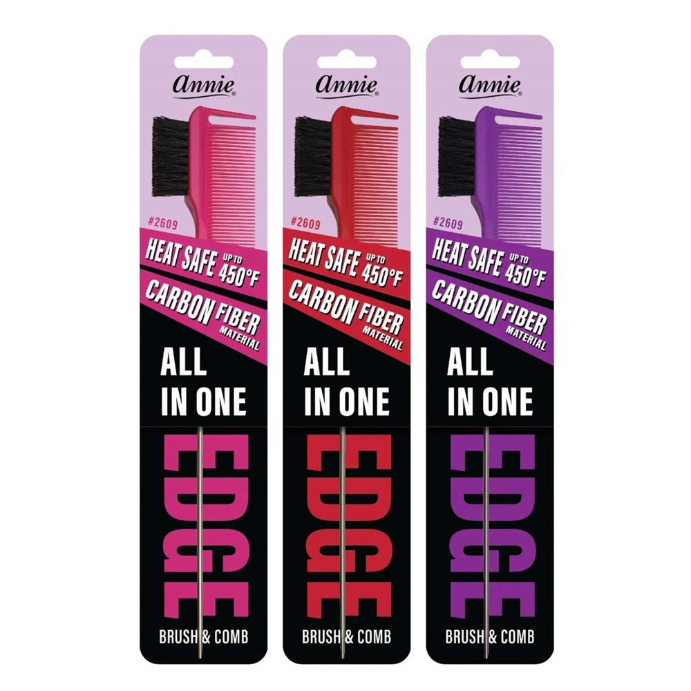 ANNIE All In One Edge Brush & Comb - Assorted