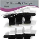 ANNIE 12pcs Butterfly Clamps Black & White - 2"