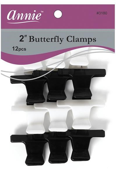 ANNIE 12pcs Butterfly Clamps Black & White - 2"