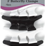 ANNIE 12pcs Butterfly Clamps Black & White - 3"