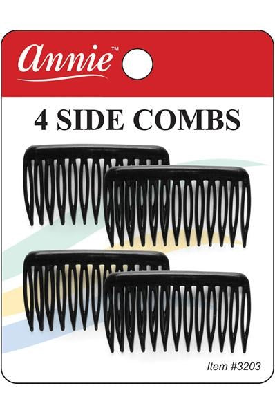 ANNIE 4 Side Combs Small - Black