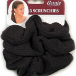 ANNIE 3pcs Hair Scrunchies - Black