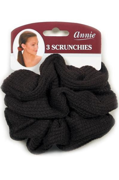 ANNIE 3pcs Hair Scrunchies - Black
