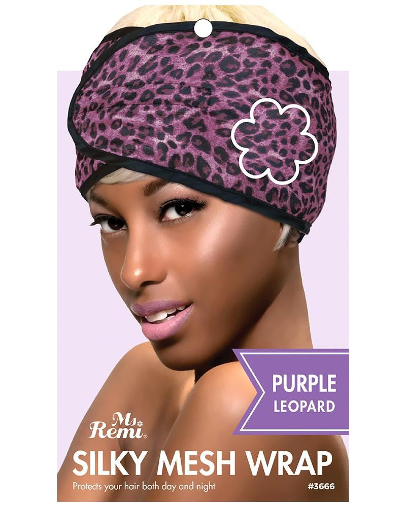 ANNIE Silky Mesh Wrap- Leopard - Leopard Purple