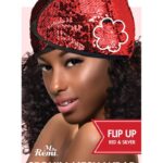 ANNIE Sequin Mesh Wrap - Flip Up - Red and Silver
