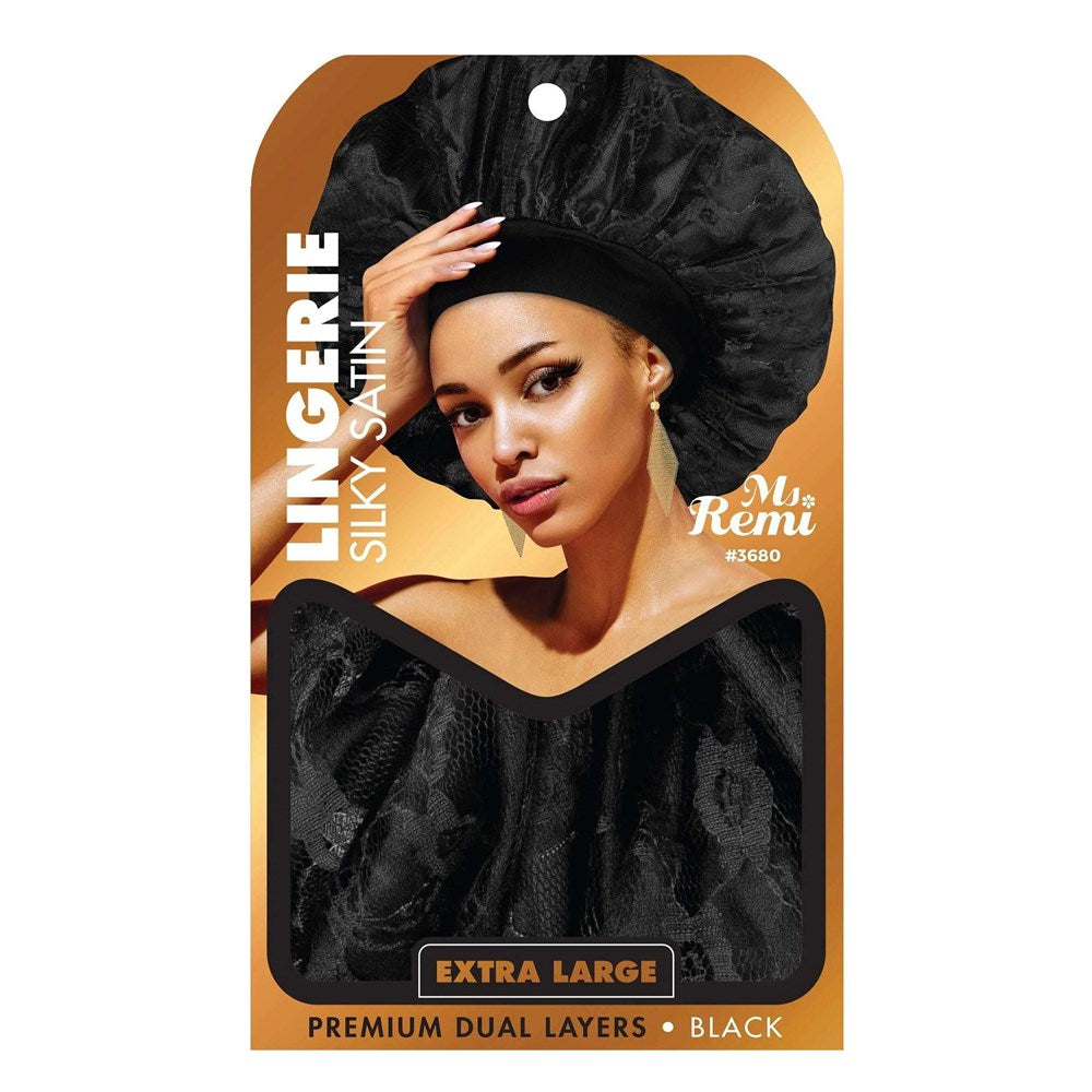 ANNIE Ms. Remi Lingerie Silky Bonnet [Extra Large] - Black