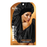 ANNIE Ms. Remi Lingerie Wide Edge Silky Braid Bonnet [Ultra Jumbo] - Black