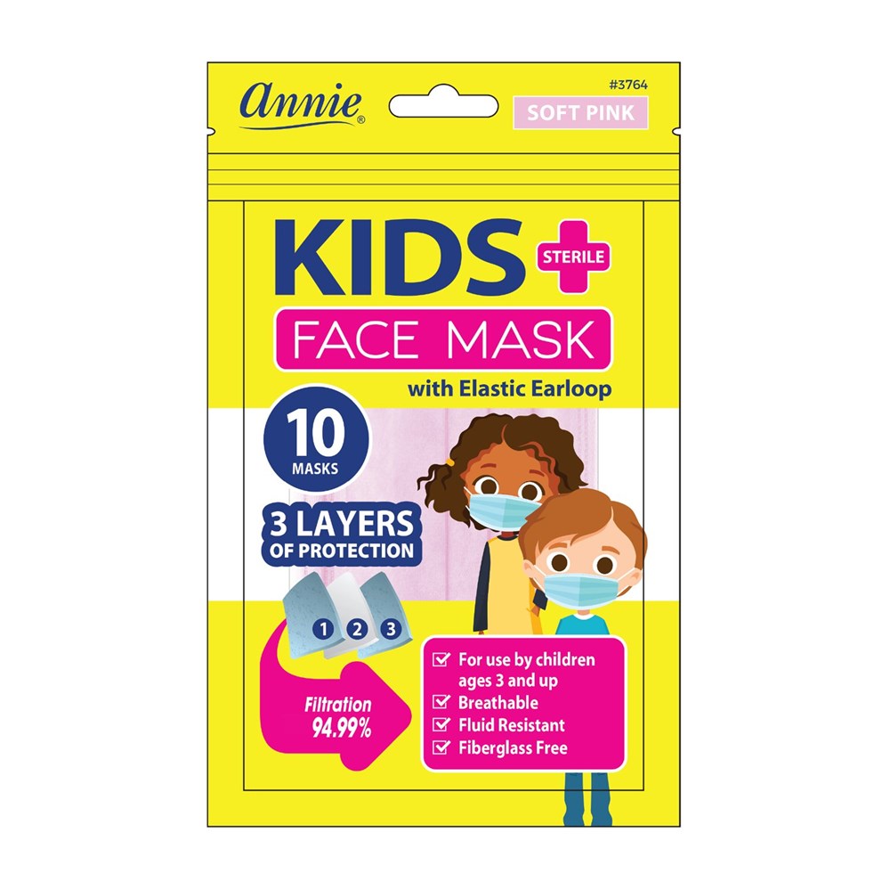 ANNIE Kids 10pcs Sterile Earloop Face Mask - Soft Pink