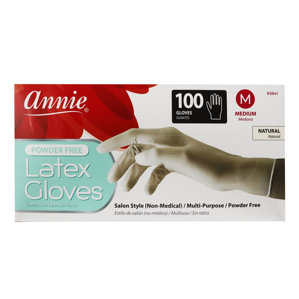 ANNIE Latex Gloves - Powder Free [100ct/Box] - Medium