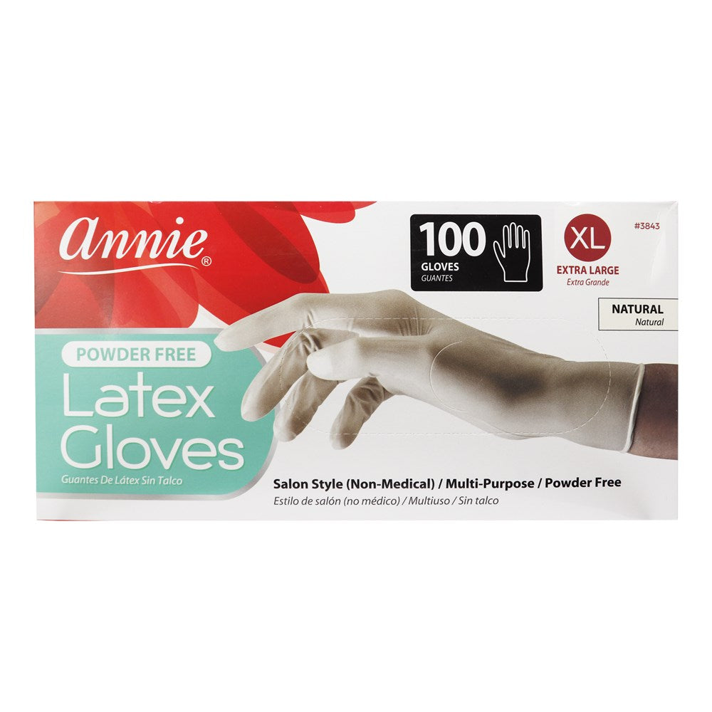 ANNIE Latex Gloves - Powder Free [100ct/Box] - X-Large