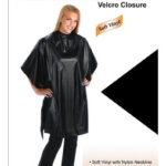 ANNIE Shampoo Cape with Velcro Closure [Soft Vinyl] Black - 45"(W) x 54"(L)