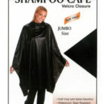 ANNIE Shampoo Cape with Velcro Closure [Soft Vinyl] Black - 54"(W) x 60"(L)
