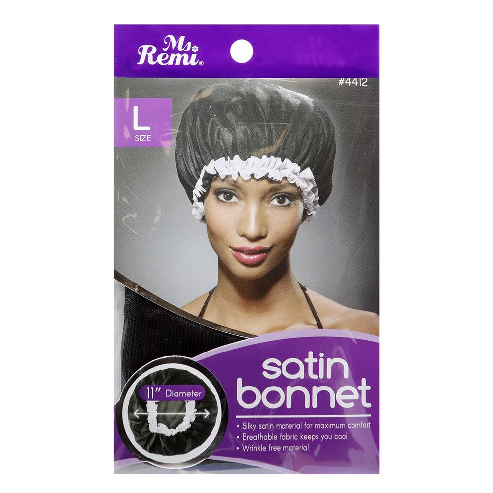 ANNIE Satin Bonnet [Large] - Black