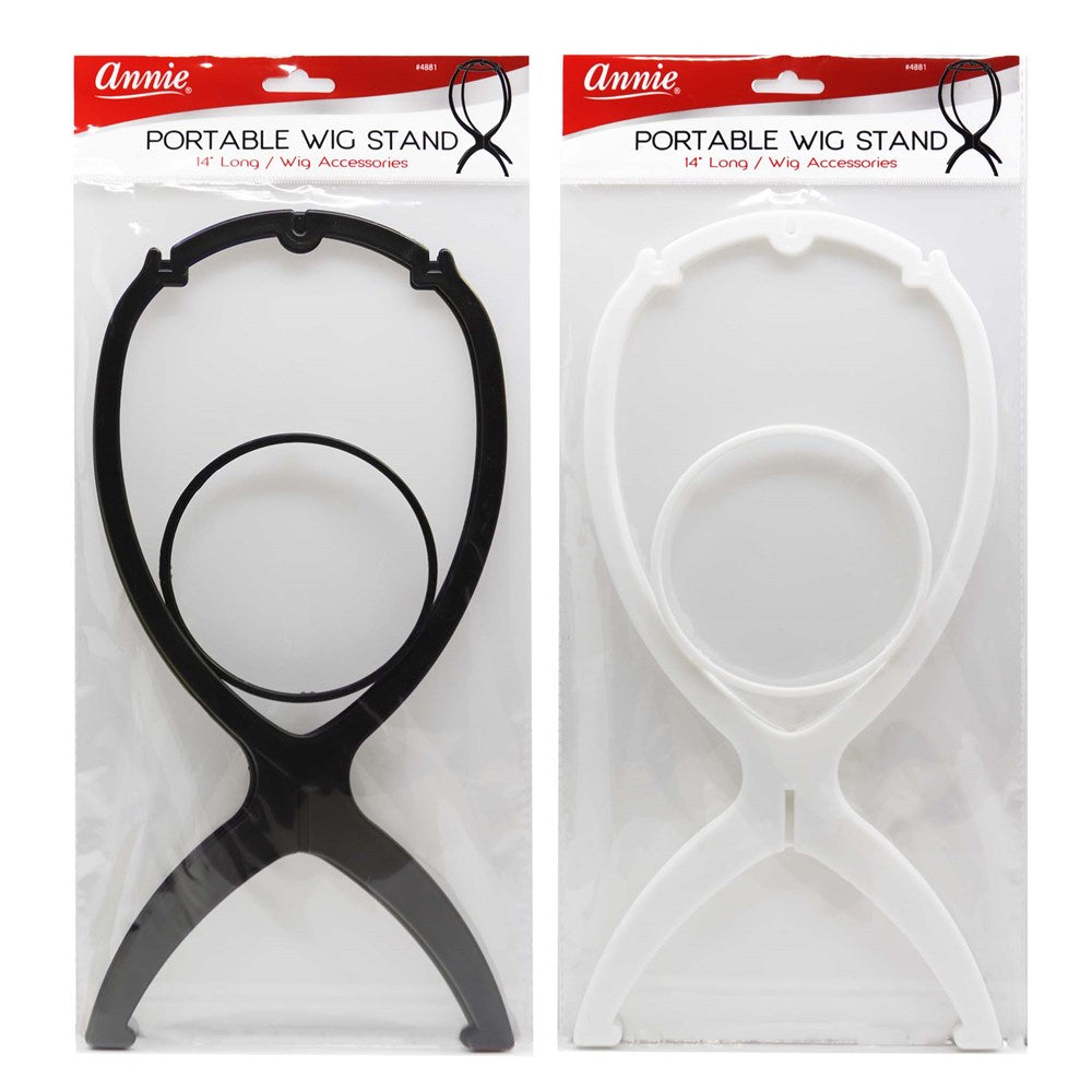 ANNIE Portable Wig Stand - Black and White