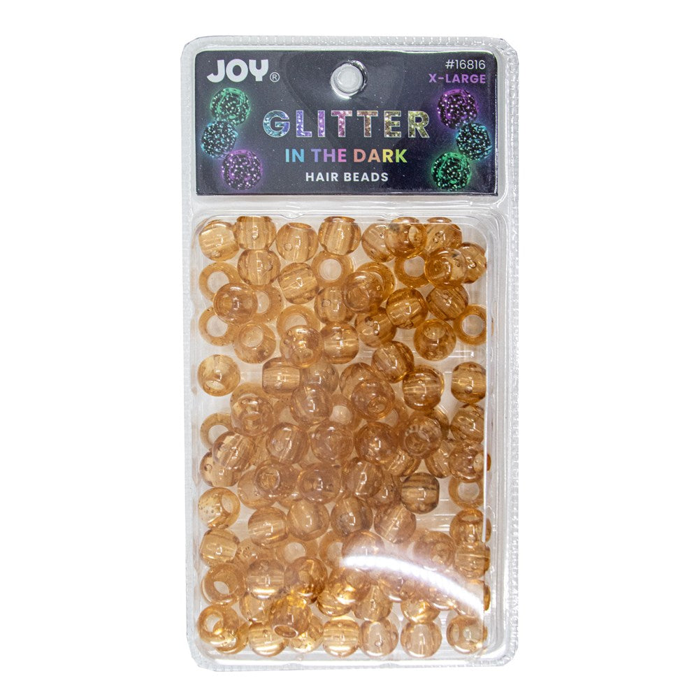 ANNIE Joy Glitter In the Dark Round Beads XL - Light Brown