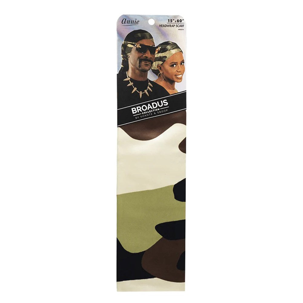 ANNIE Broadus Collection Headwrap Scarf (60inch x 15inch) - Camo