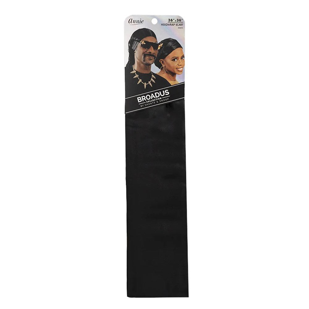 ANNIE Broadus Collection Headwrap Scarf (36inch x 36inch) - Black