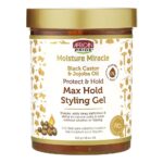 AFRICAN PRIDE Moisture Miracle Max Hold Styling Gel (18oz) - Black Castor Oil and Jojoba Oil