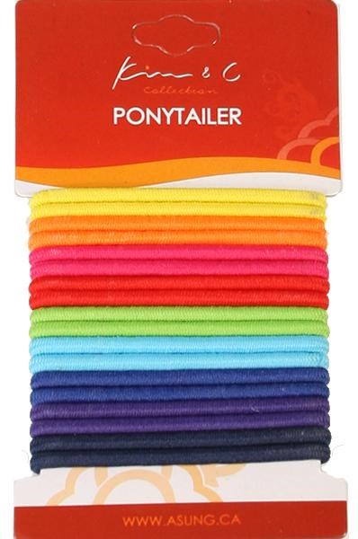 KIM & C 18pcs Ponytail Holder - Rainbow Assorted
