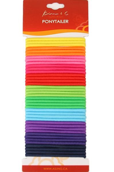 KIM & C 40pcs Ponytail Holders - Rainbow Assorted