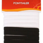 KIM & C 8pcs Ponytail Holders - Black and White
