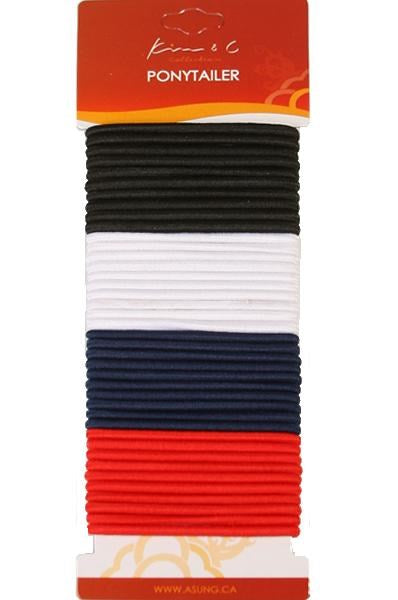 KIM & C 40pcs Ponytail Holders - 4 Colors Assorted