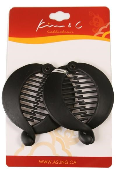 KIM & C 2pcs Fish Comb Clip - Black