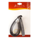 KIM & C 2pcs Flexible Comb Hair Clips - Black with Stone