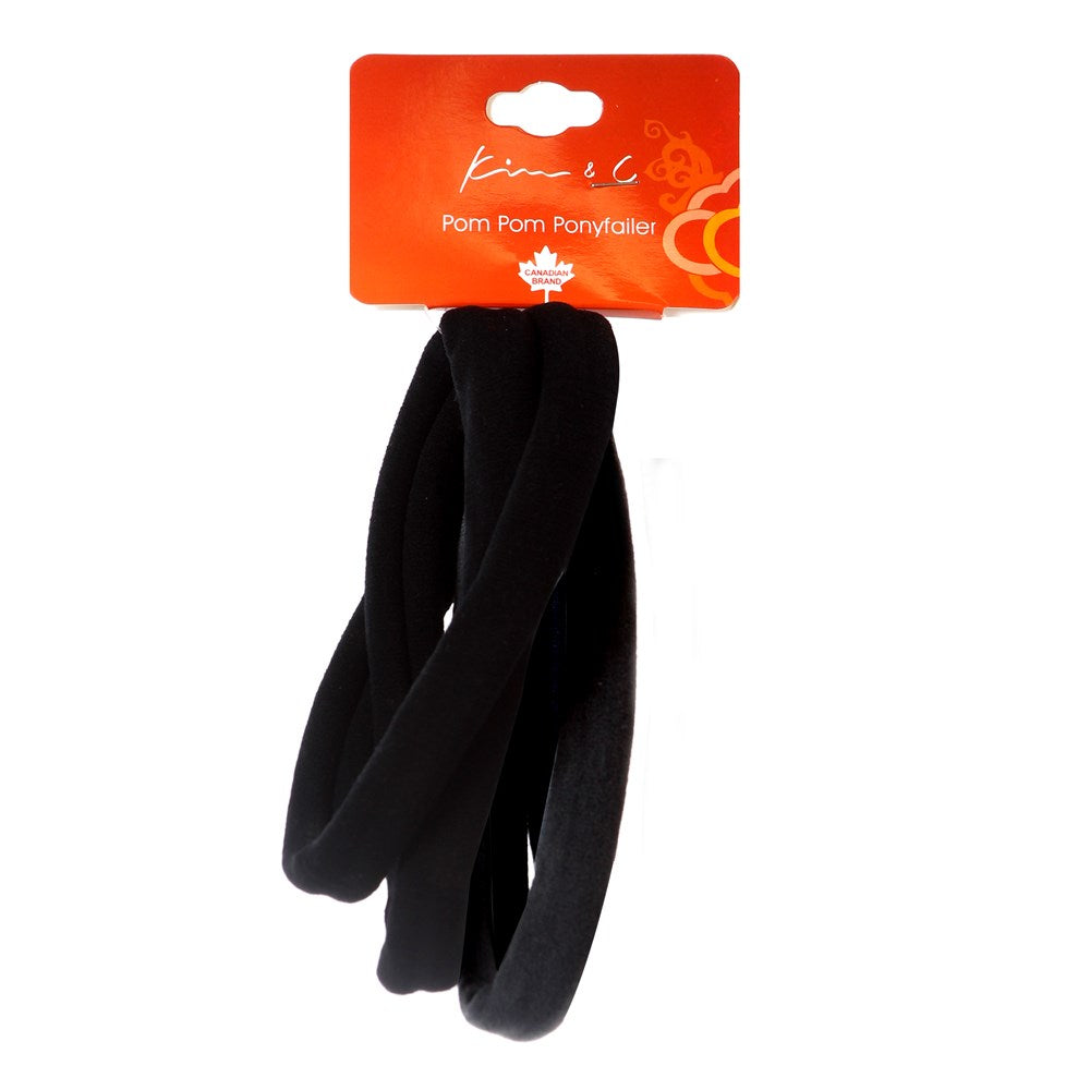 KIM & C 4pcs Elastic Headbands - Black