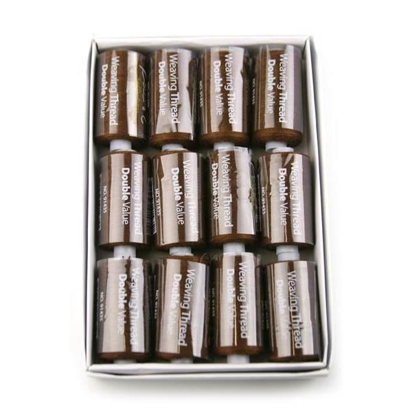 KIM & C Cotton Weaving Thread (Double Size, 12pcs) - Brown