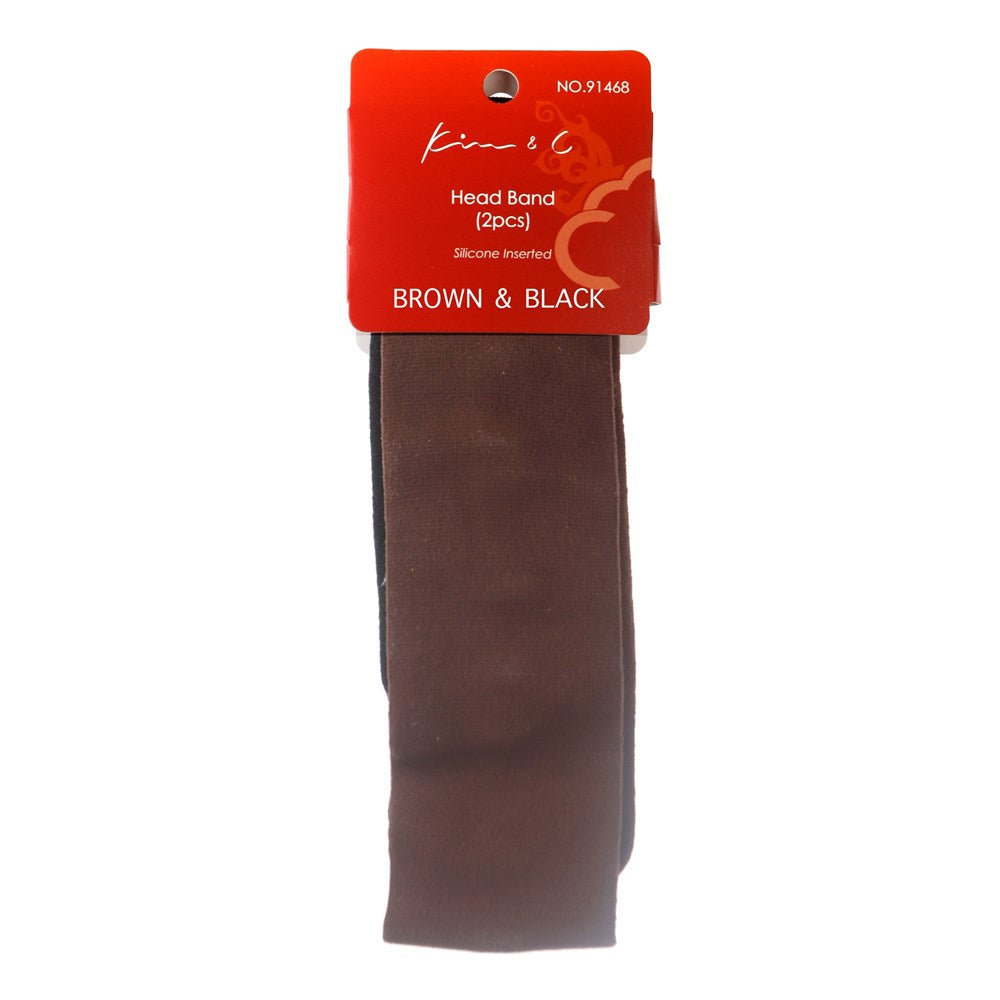 KIM & C Silicone Head Band (2pcs) - Black/Brown