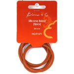 KIM & C Silicone Hair Band Ponytailers (5pcs) - Brown
