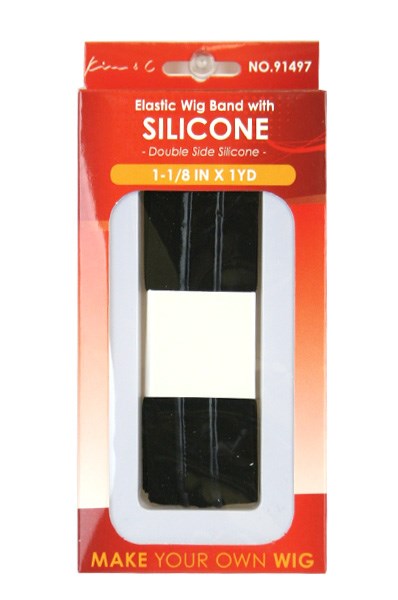KIM & C Elastic Wig Band - 1 1/8inch x 1yard Double Side Silicone