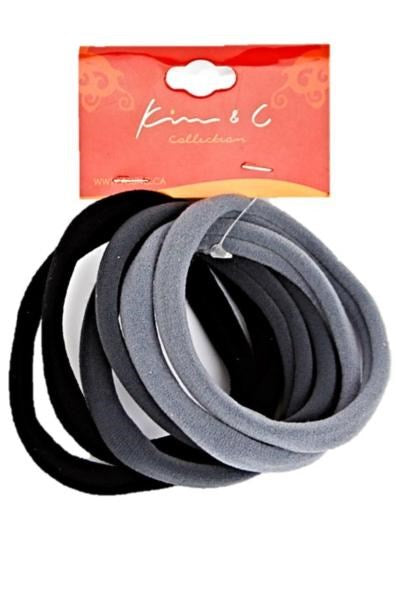 KIM & C 6pcs High Elastic Ponytailer - Gray Assorted
