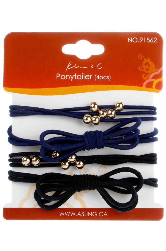 KIM & C 4pcs Hair Ponytailer - Black and Navy