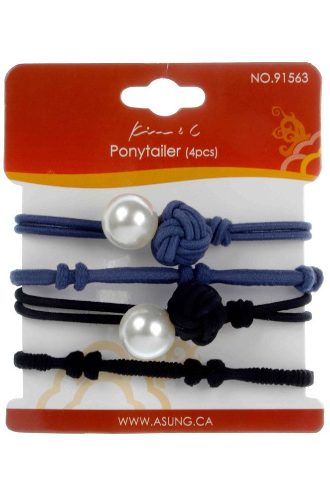 KIM & C 4pcs Hair Ponytailer - Black and Blue