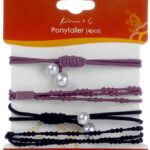 KIM & C 4pcs Hair Ponytailer - Black and Burgundy