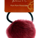 KIM & C Pom Pom Ponytailer Assorted - Burgundy