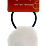 KIM & C Pom Pom Ponytailer Assorted - White