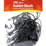 KIM & C 150pcs Large Rubber Bands (1.5inch) - Black