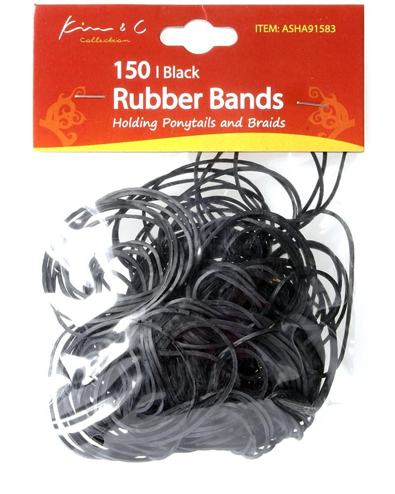 KIM & C 150pcs Large Rubber Bands (1.5inch) - Black